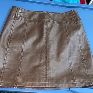 Free People dark brown vegan leather skirt
